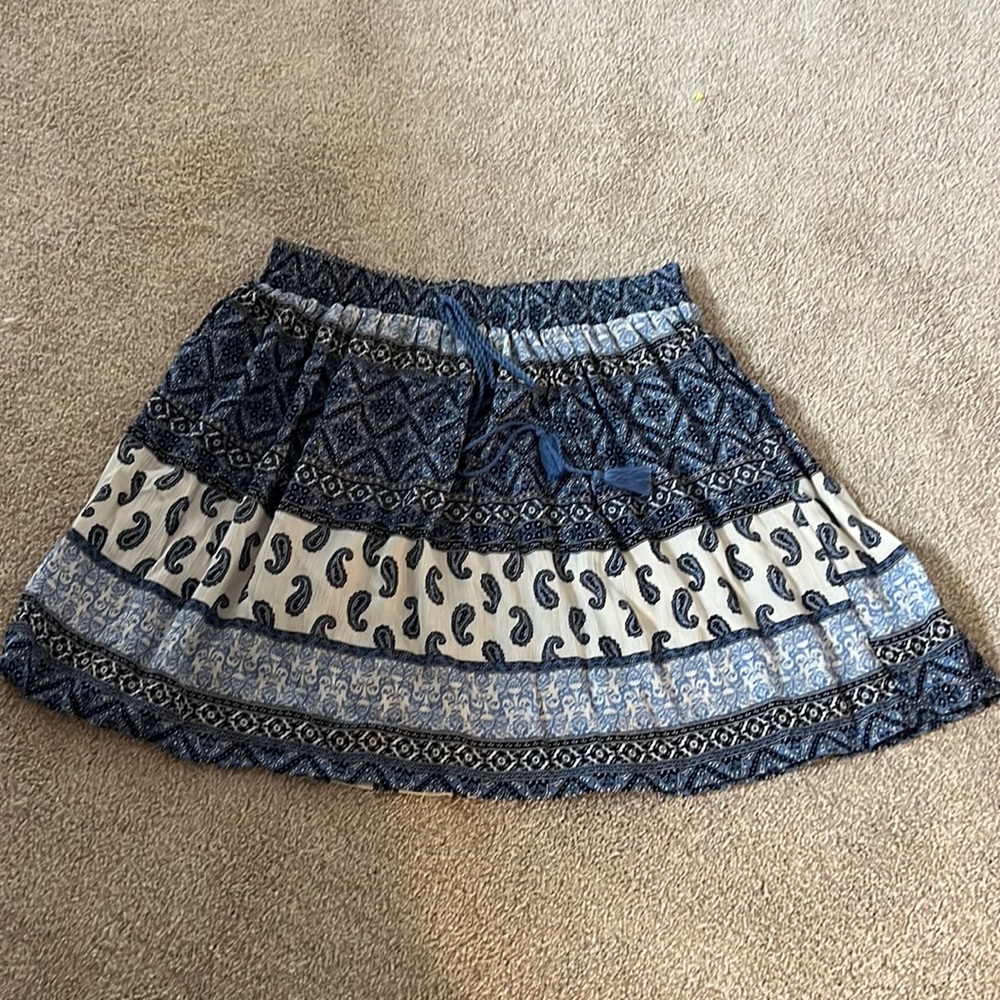 Blue Patterned Skirt